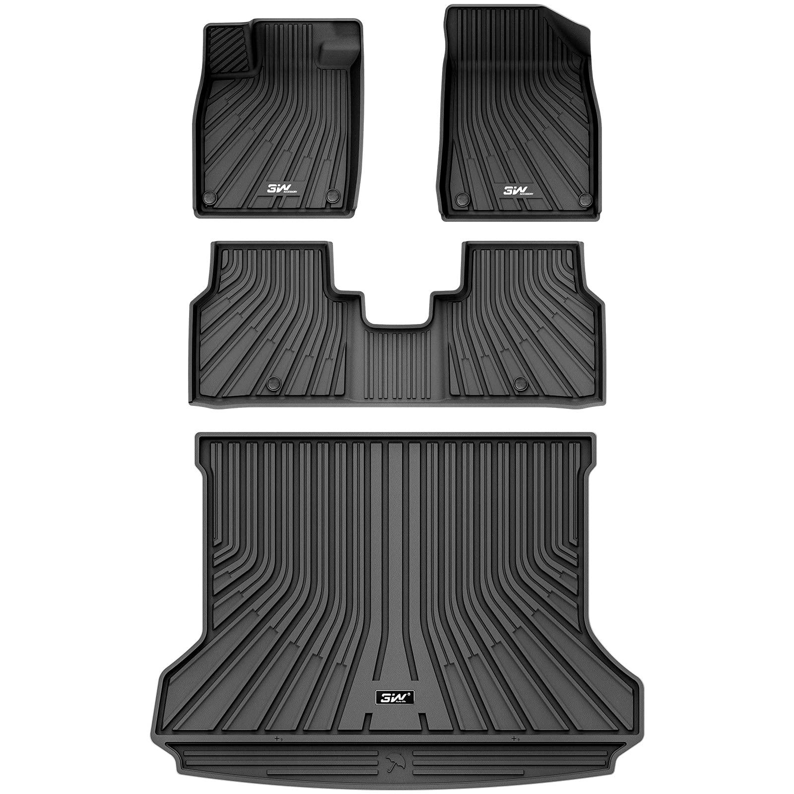 3W Volkswagen ID.4 2021-2023 Custom Floor Mats TPE Material & All-Weather Protection Vehicles & Parts 3w 2021-2023 ID.4 2021-2023 1st&2nd Row Mats+Rear Trunk Mat