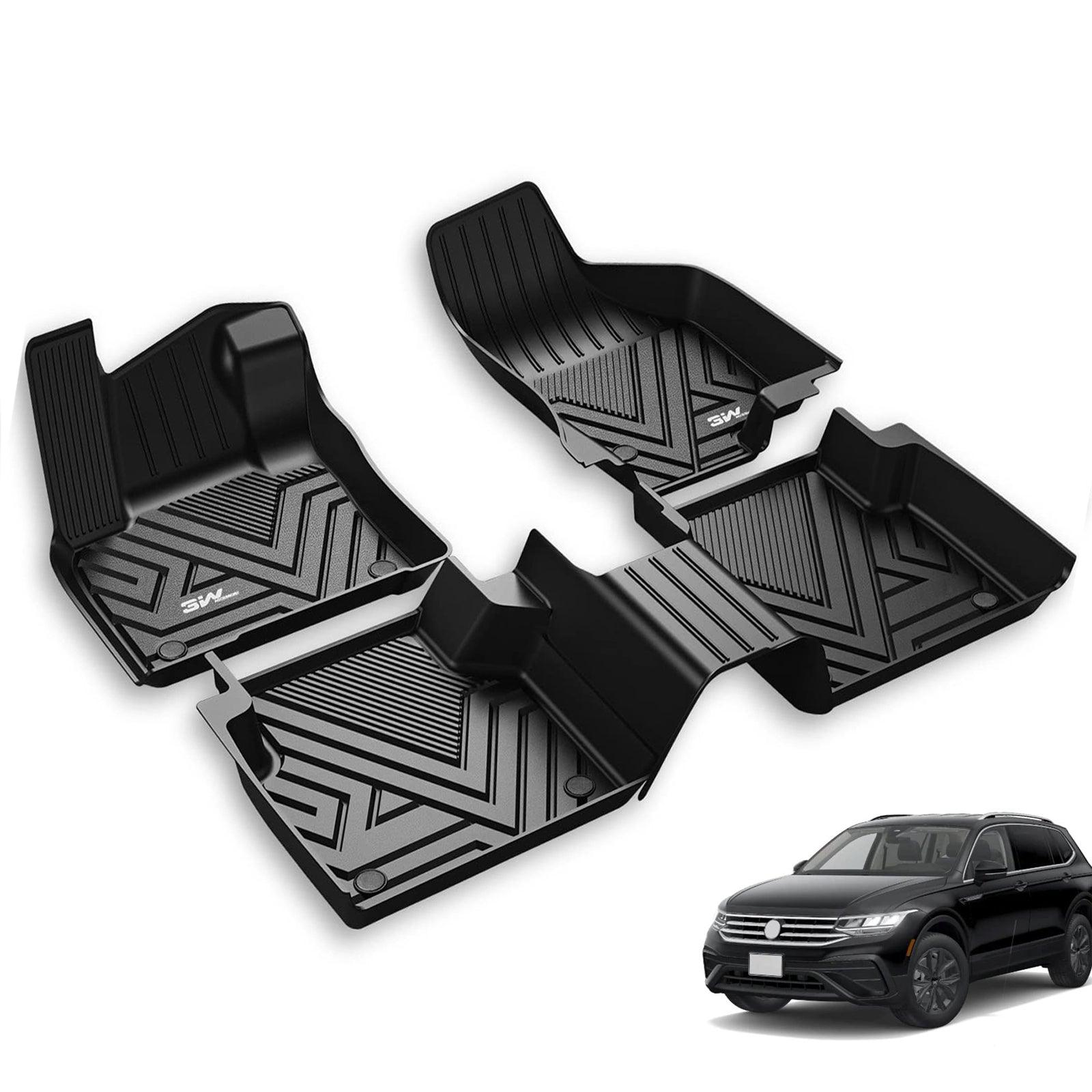 3W Volkswagen Tiguan 5 Seat Only 2018-2024 Custom Floor Mats TPE Material & All-Weather Protection Vehicles & Parts 3w 2018-2024 Tiguan 2018-2024 1st&2nd Row Mats