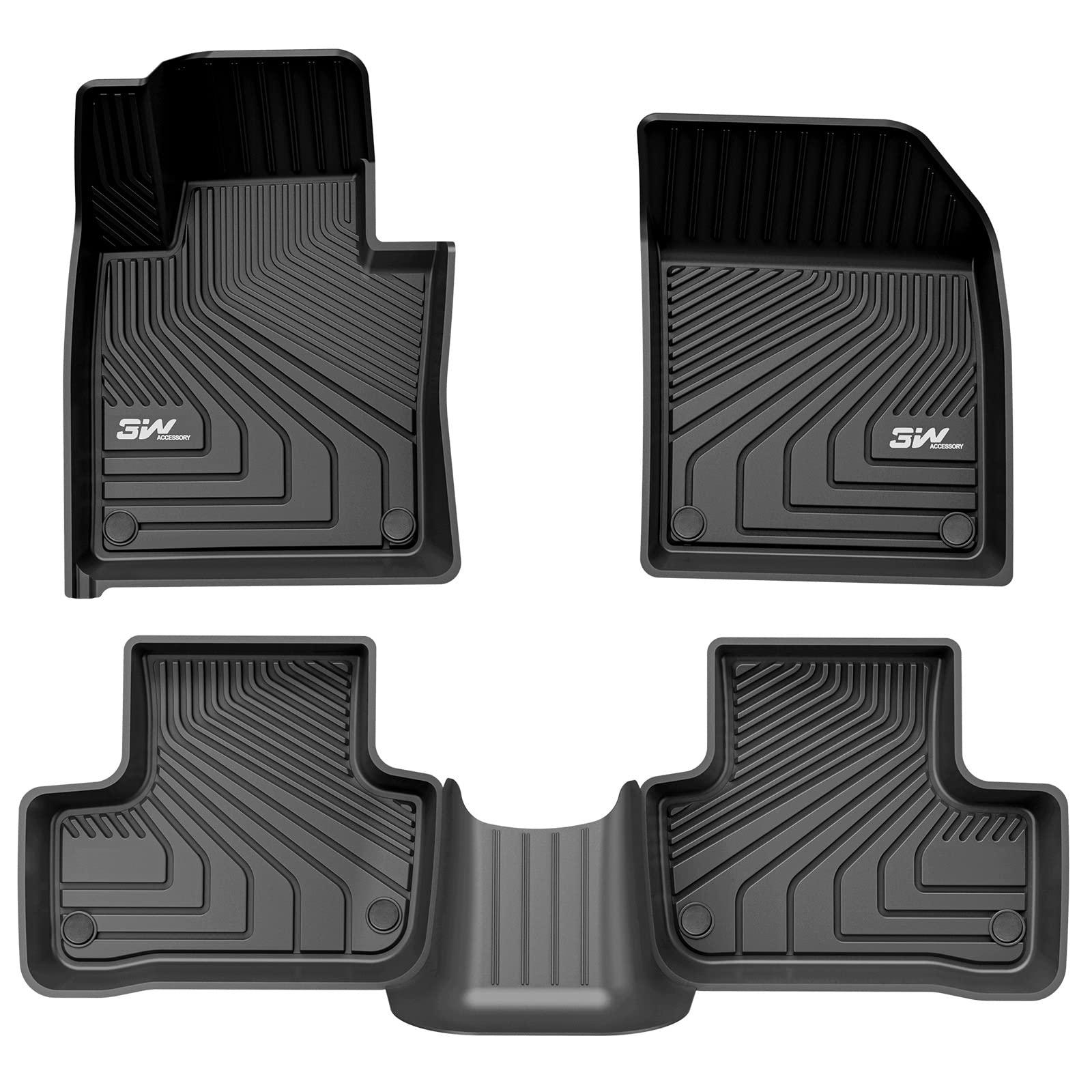 3W Volvo XC60 2018-2024 (Not for Hybrid) T5 T6 Momentum Custom Floor Mats TPE Material & All-Weather Protection Vehicles & Parts 3w 2018-2024 XC60 2018-2024 1st&2nd Row Mats