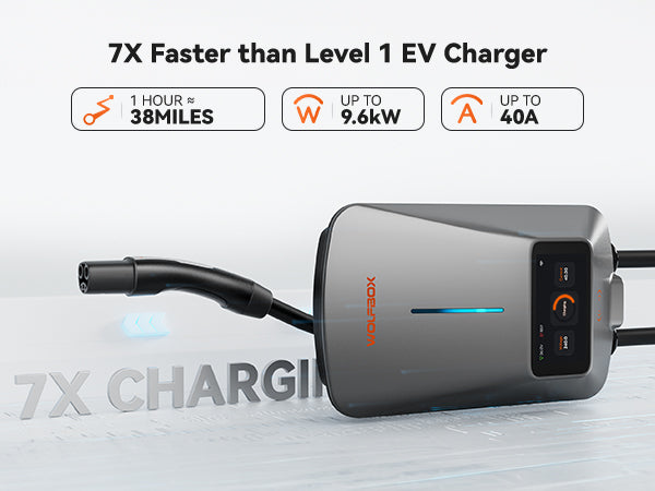 WOLFBOX WiFi Level 2 Electric Car EV Charger 25ft Cable