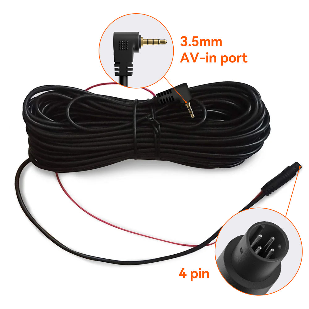 WOLFBOX 10m Ersatzkabel Für Rückfahrkamera - Verlängerungskabel Für G900 Tripro & G900PRO