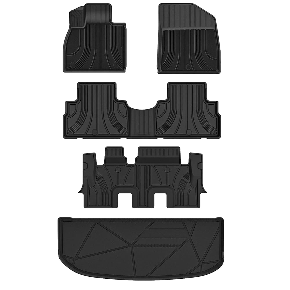 3W Hyundai Palisade 2020-2024 Custom 8 Seat (Only for Bench Seat) Seat Floor Mats TPE Material & All-Weather Protection Vehicles & Parts 3W 2020-2024 Palisade 2020-2024 1st&2nd&3rd Row+Trunk Mats