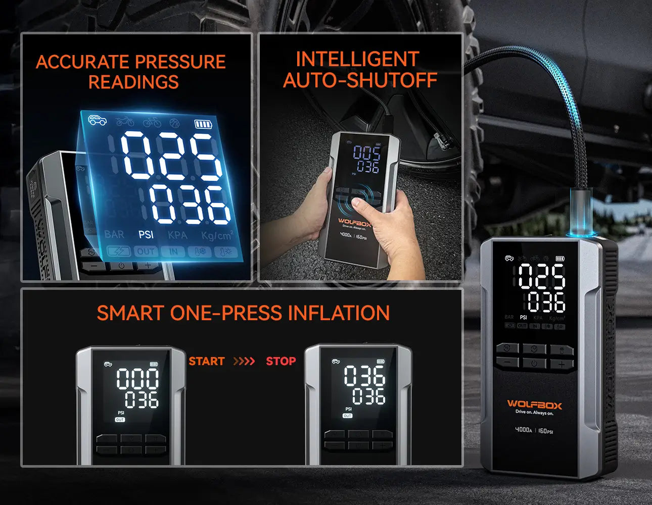 Smart Jump Starter with Air Compressor