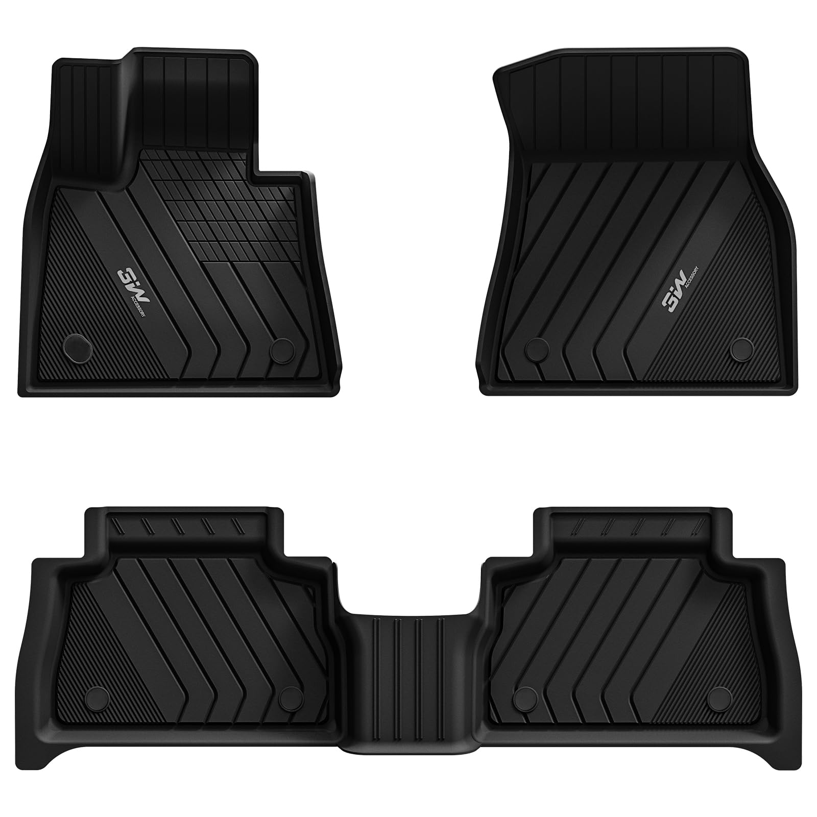 3W BMW X6 2020-2024 M/M50i/sDrive40i/xDrive40i G06  Custom Floor Mats TPE Material & All-Weather Protection Vehicles & Parts 3W 2020-2024 X6 2020-2024 1st&2nd Row Mats