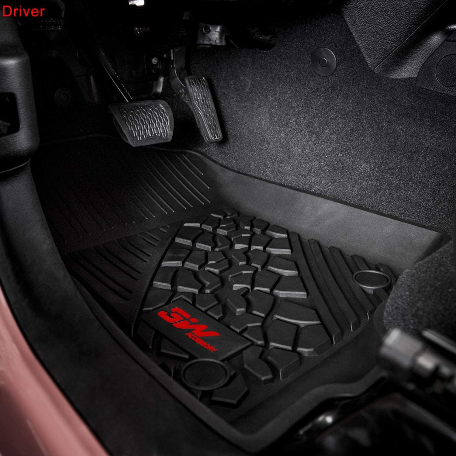 3W Jeep Wrangler 4XE Custom Floor Mats 2021-2024 Hybrid 4 Door TPE Material & All-Weather Protection Vehicles & Parts 3Wliners   