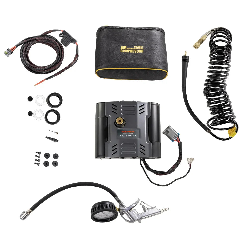HyperFlow X on-board air compressor kit with hose and wiring harness