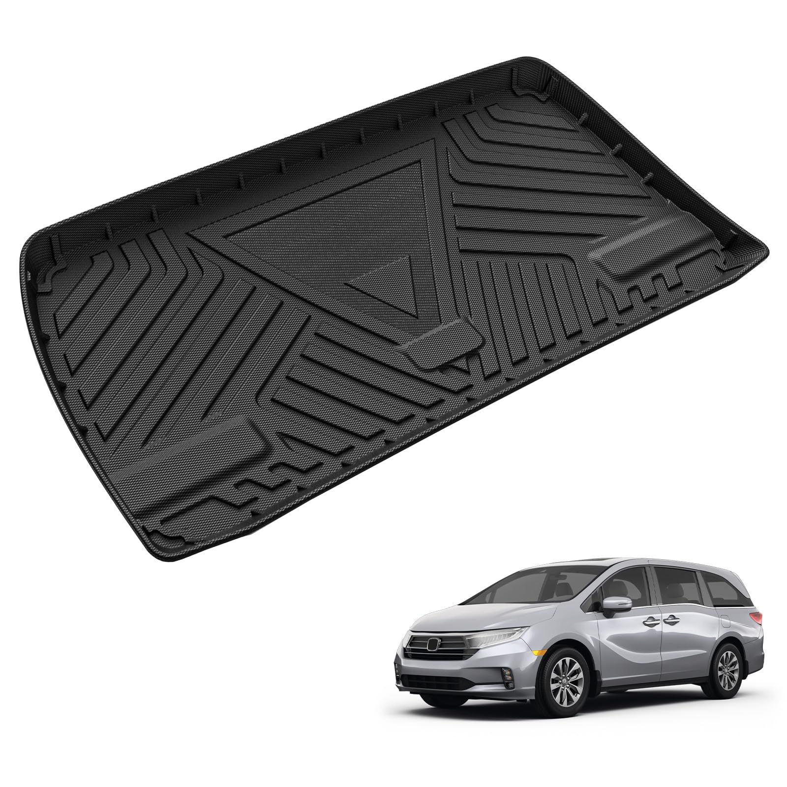 3W Honda Odyssey 2018-2024 Custom Floor Mats / Trunk Mat TPE Material & All-Weather Protection Vehicles & Parts 3Wliners 2018-2024 Odyssey 2018-2024 Trunk Mat