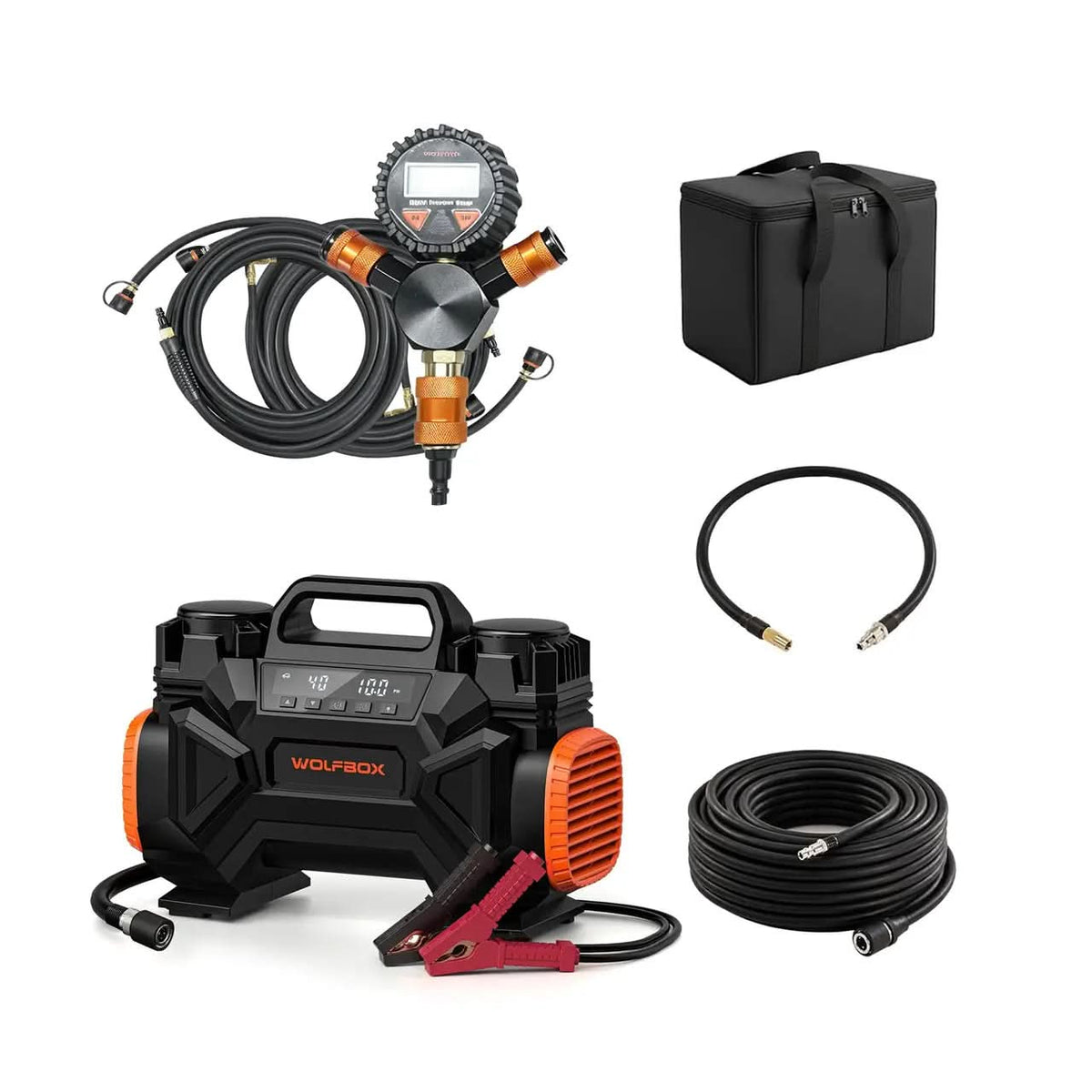Off-Road Air Compressor Dual Cylinder Tire Inflator Portable 12V - WOLFBOX HyperFlow 60D - WOLFBOX