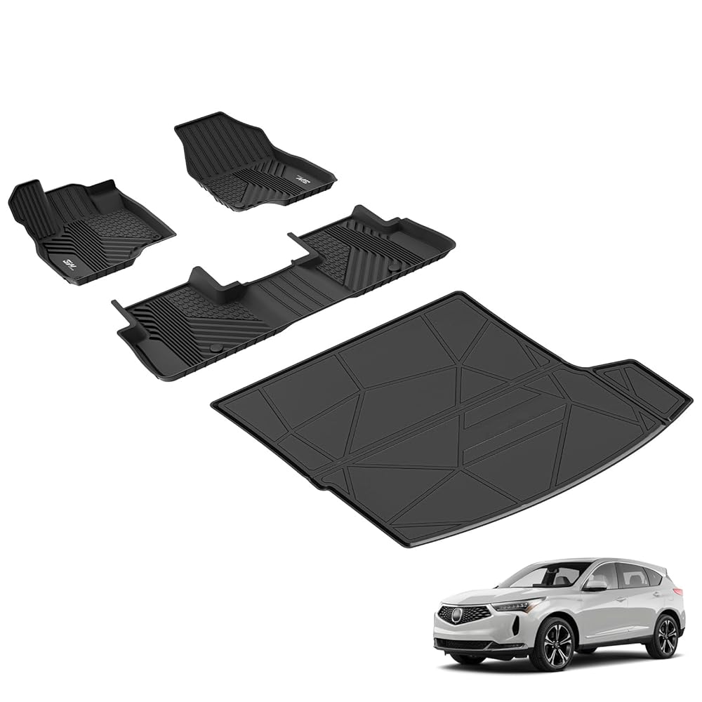 3W Acura RDX 2019-2024 Custom Floor Mats TPE Material & All-Weather Protection Vehicles & Parts 3W   