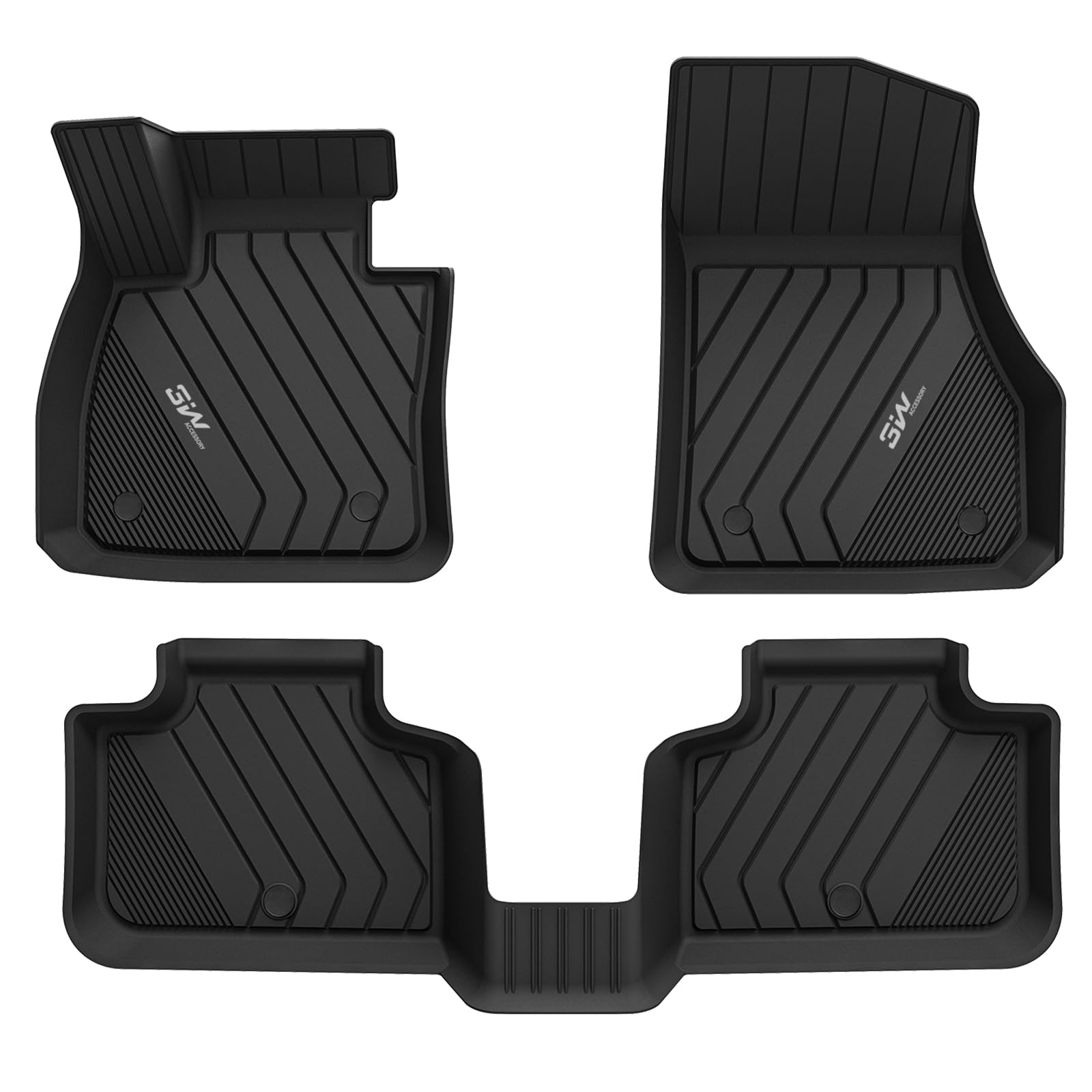 3W BMW X2 2018-2023 Custom Floor Mats TPE Material & All-Weather Protection Vehicles & Parts 3W 2018-2023 X2 2018-2023 1st&2nd Row Mats