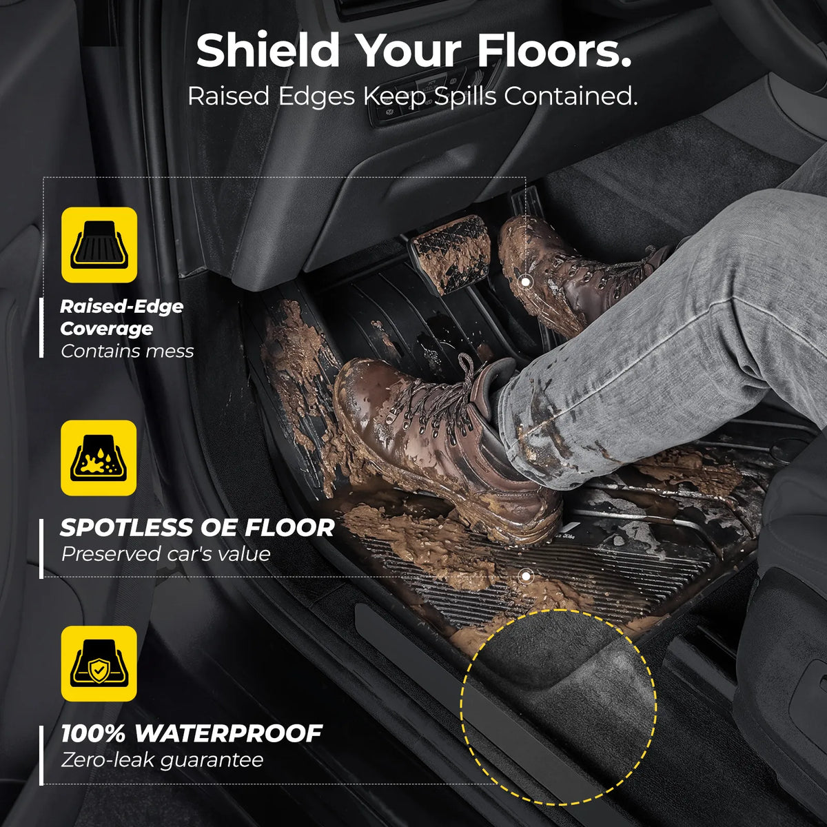 3W BMW X5 2019-2026 Custom Floor Mats / Trunk Mat TPE Material & All-Weather Protection Vehicles & Parts 3Wliners 2019-2025 X5 2019-2025 1st&2nd Row Mats Car Accessories Black