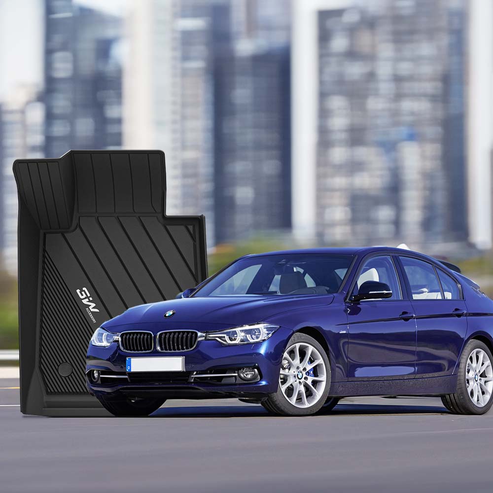 3W BMW 3 Series 2013-2018 (NOT for GT & X-Drive) Custom Floor Mats TPE Material & All-Weather Protection Vehicles & Parts 3W   