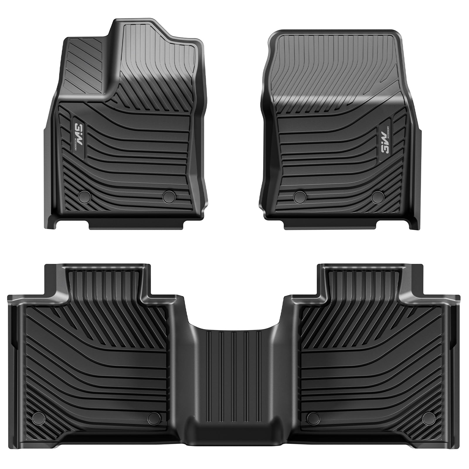 3W Toyota Tundra 2022-2024 Custom Floor Mats CrewMax Cab Only TPE Material & All-Weather Protection Vehicles & Parts 3w   