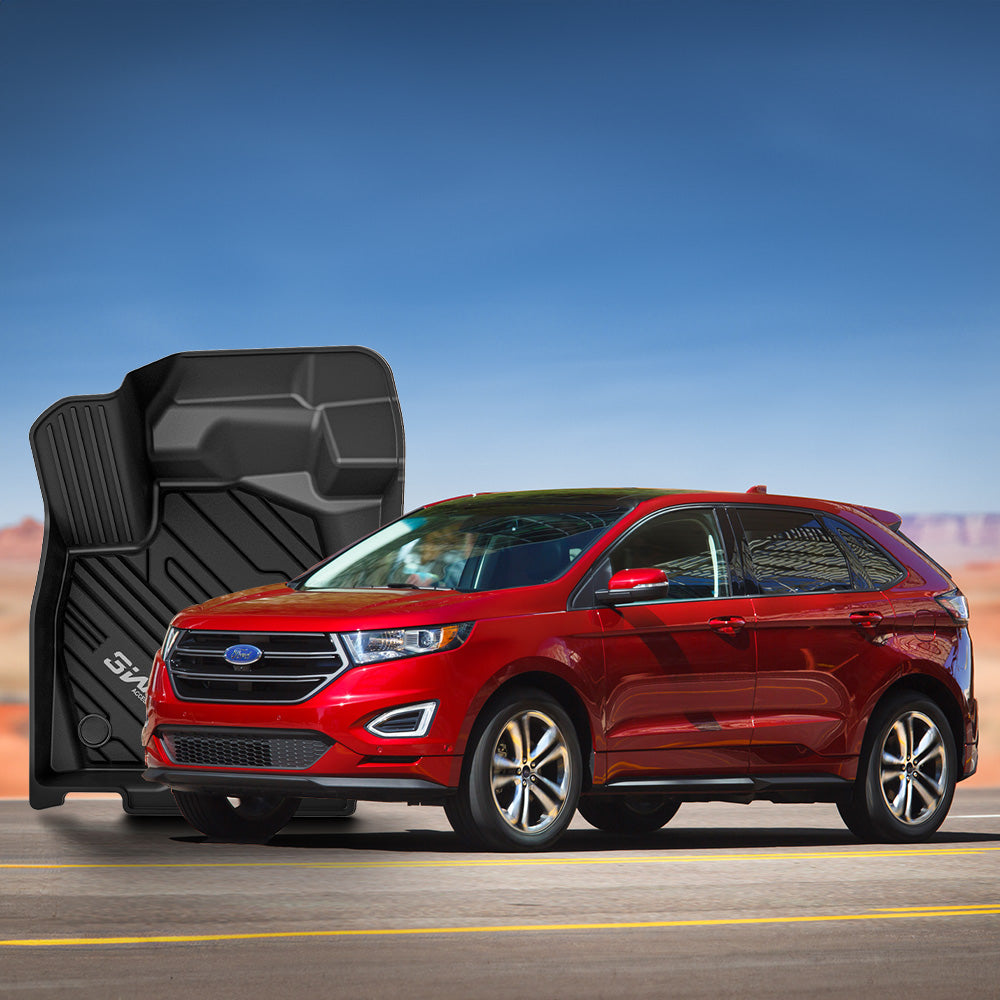 3W Ford Edge 2015-2024 Custom Floor Mats TPE Material & All-Weather Protection Vehicles & Parts 3W   