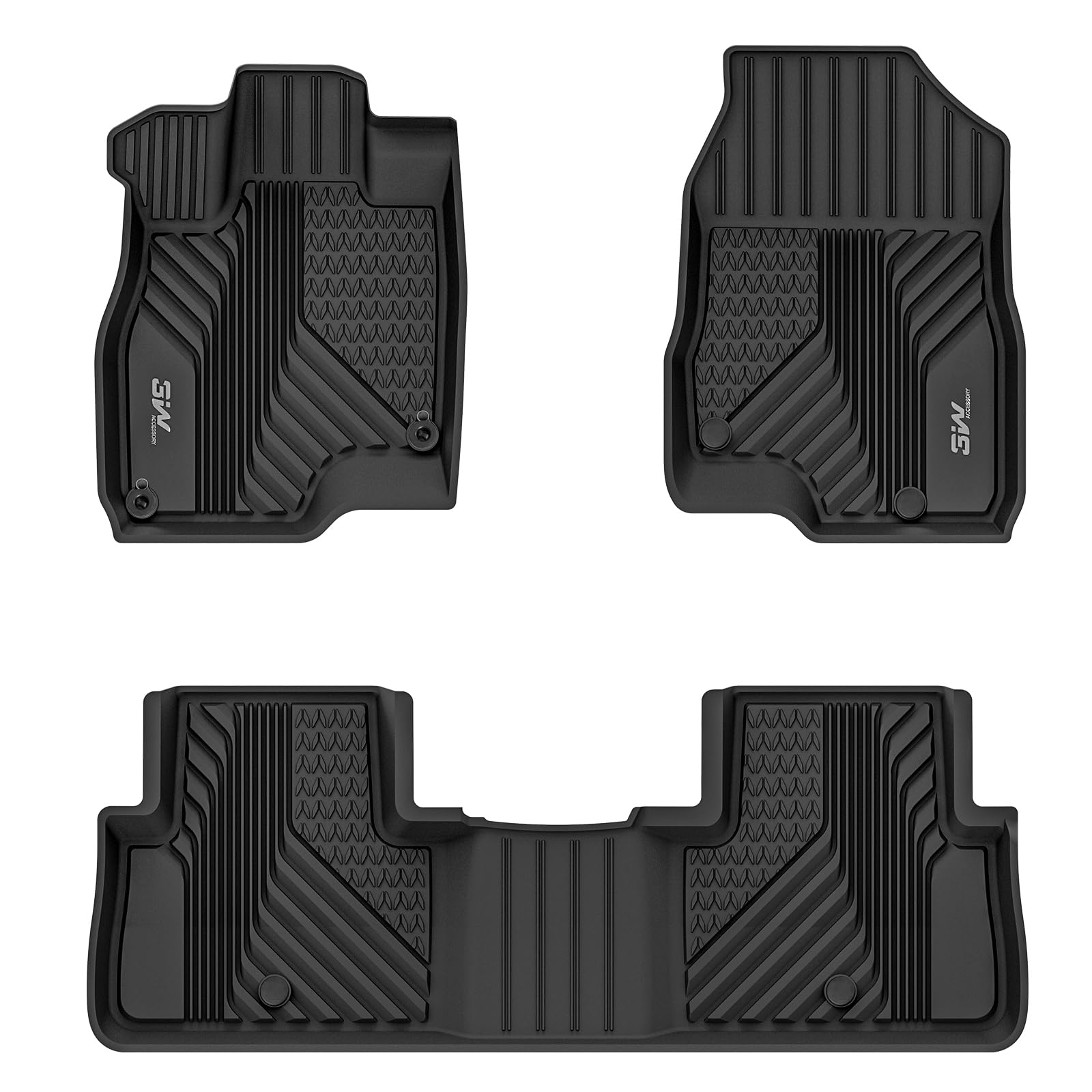 3W Acura RDX 2019-2024 Custom Floor Mats TPE Material & All-Weather Protection Vehicles & Parts 3W 2019-2024 RDX 2019-2024 1st&2nd Row Mats