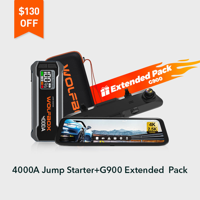 WOLFBOX 4000A Jump Starter + G900 4+2.5K Smart Mirror Extended Pack  WOLFBOX   