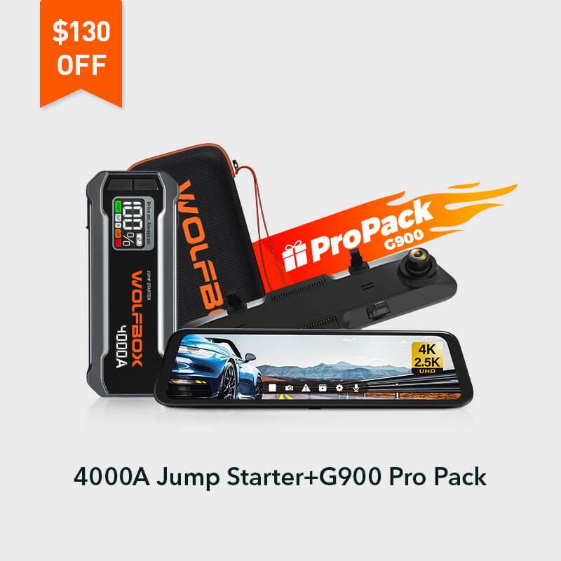 WOLFBOX 4000A Jump Starter + G900 4+2.5K Smart Mirror Pro Pack  WOLFBOX   