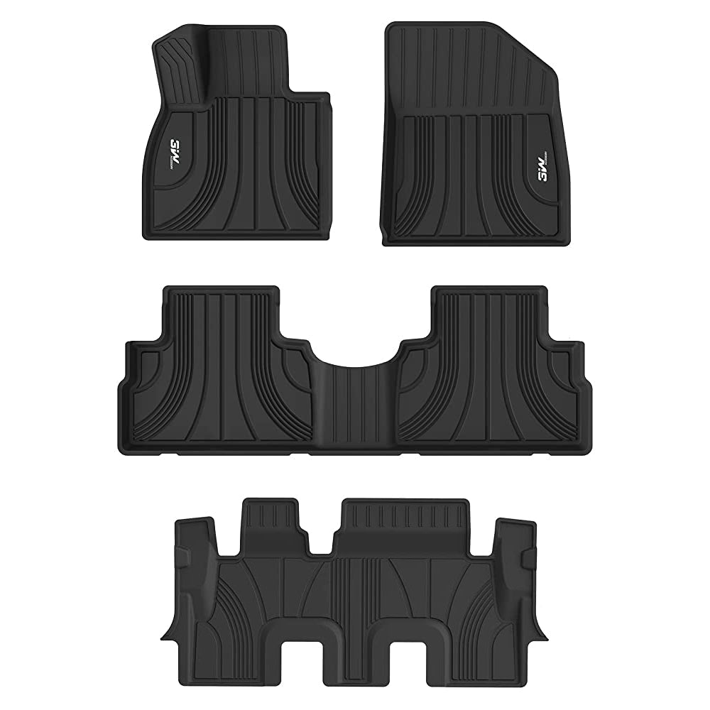 3W Hyundai Palisade 2020-2024 Custom 8 Seat (Only for Bench Seat) Seat Floor Mats TPE Material & All-Weather Protection Vehicles & Parts 3W 2020-2024 Palisade 2020-2024 1st&2nd&3rd Row Mats