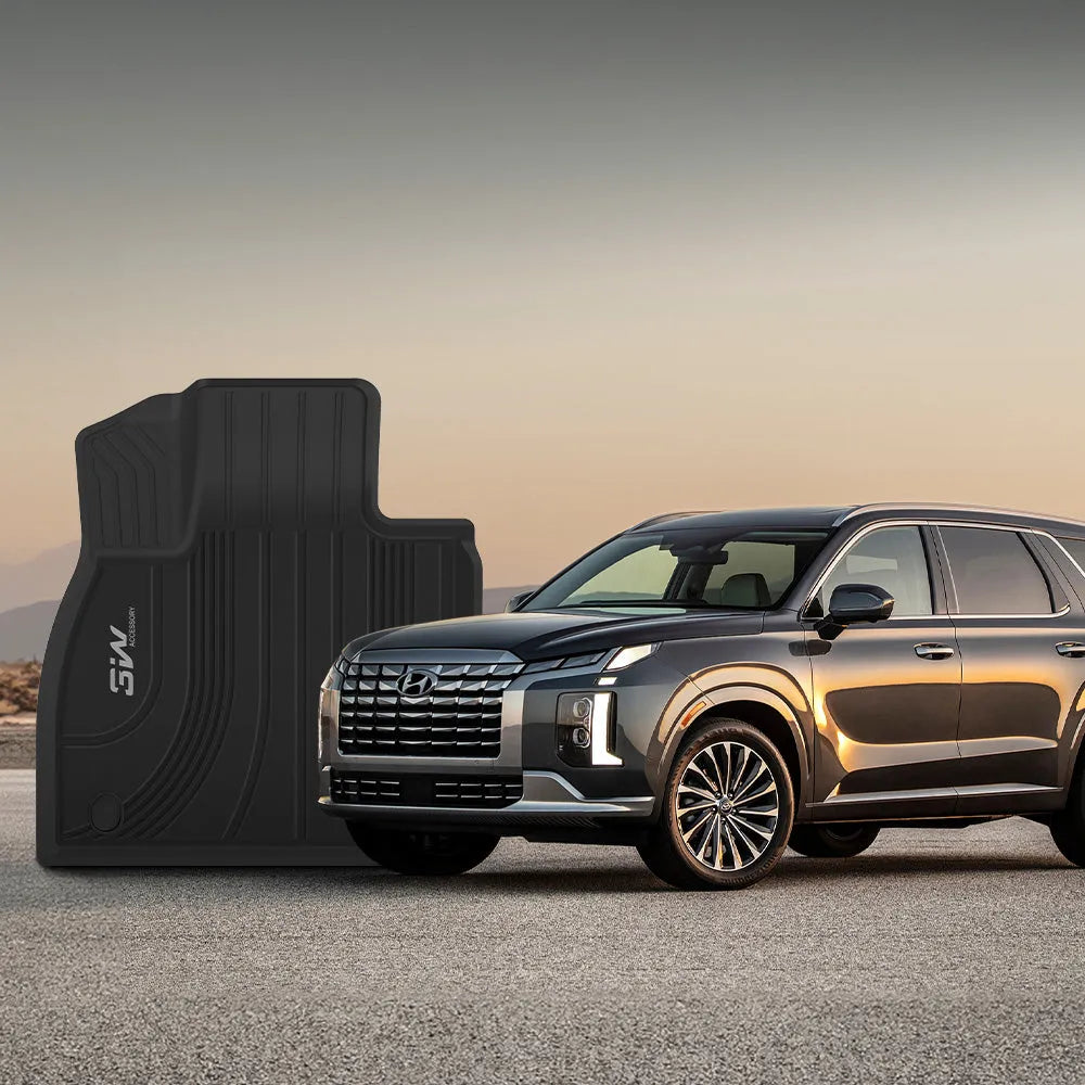 3W Hyundai Palisade 2020-2025 Custom 8 Seat (Only for Bench Seat) Seat Floor Mats TPE Material & All-Weather Protection Vehicles & Parts 3W   