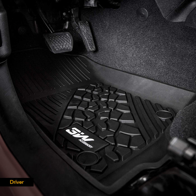 3W Jeep Wrangler 4XE Custom Floor Mats 2021-2024 Hybrid 4 Door TPE Material & All-Weather Protection Vehicles & Parts 3W   