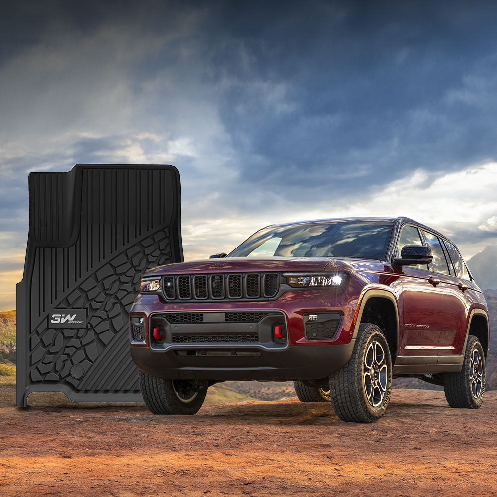 3W Jeep Grand Cherokee 2022-2024 (Non L or WK) Custom Floor Mats / Trunk Mat TPE Material & All-Weather Protection Vehicles & Parts 3W   