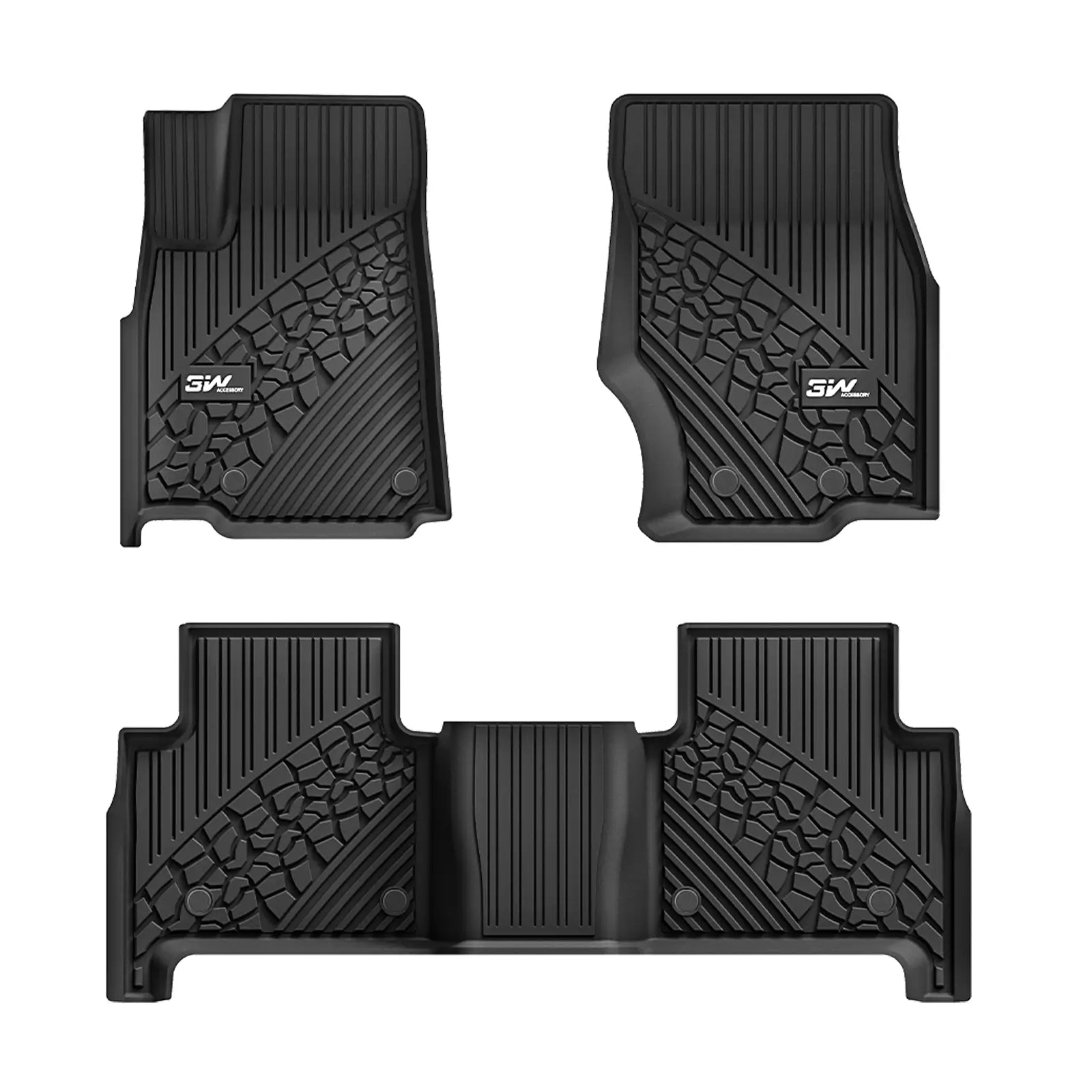 3W Jeep Grand Cherokee 2022-2024 (Non L or WK) Custom Floor Mats / Trunk Mat TPE Material & All-Weather Protection Vehicles & Parts 3W 2022-2024 Grand Cherokee 2022-2024 1st&2nd Row Mats