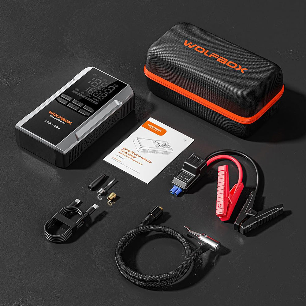 WOLFBOX Portable Two-in-One Jump Starter with Air Compressor MegaVolt16 Air - WOLFBOX