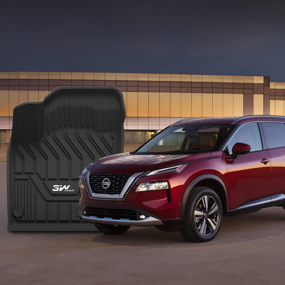 3W Nissan Rogue 2021-2024 (NOT for Sport) Custom Floor Mats TPE Material & All-Weather Protection Vehicles & Parts 3w   