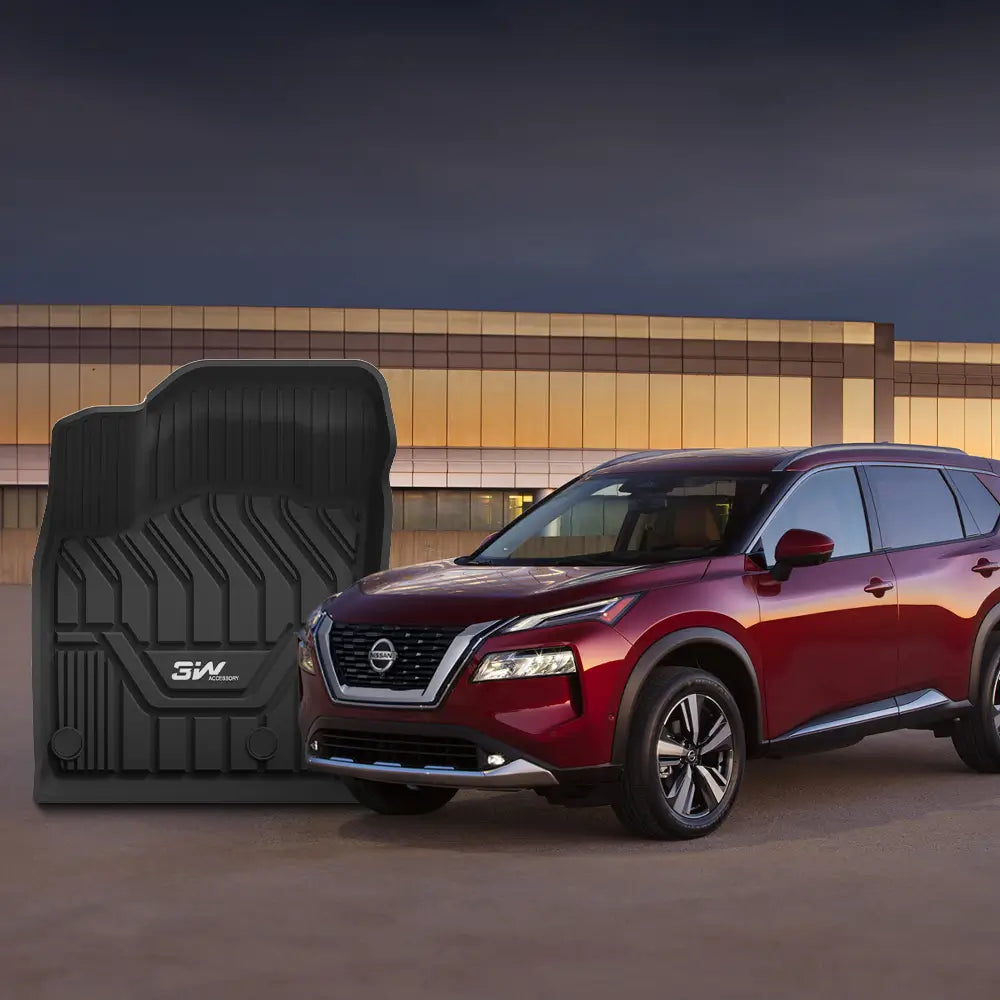 3W Nissan Rogue 2021-2025 (NOT for Sport) Custom Floor Mats TPE Material & All-Weather Protection Vehicles & Parts 3w