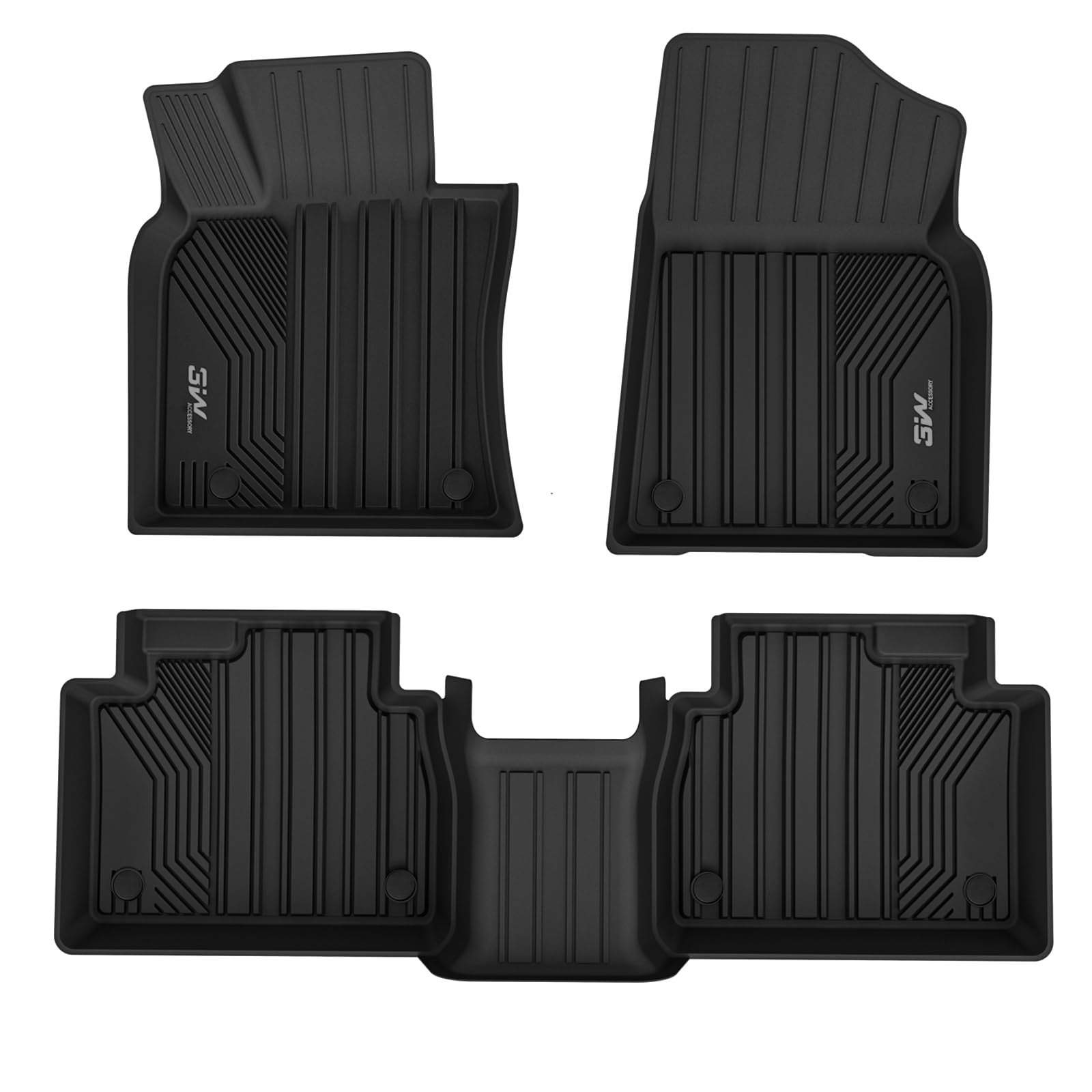 3W Toyota Camry 2018-2024 FWD (Not for Hybrid or AWD) Custom Floor Mats TPE Material & All-Weather Protection Vehicles & Parts 3w 2018-2024 Camry 2018-2024 1st&2nd Row Mats