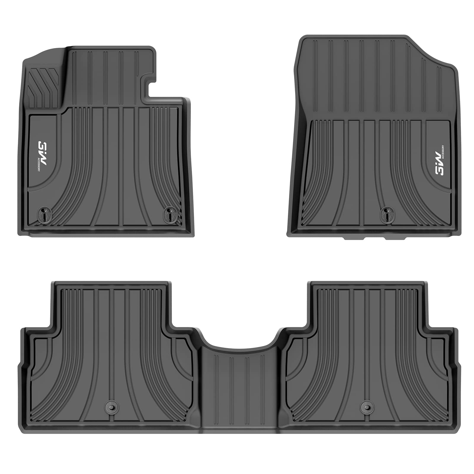 3W Hyundai Sonata 2020-2023 (Only for FWD Models) Custom Floor Mats TPE Material & All-Weather Protection Vehicles & Parts 3Wliners 2020-2023 Sonata 2020-2023 1st&2nd Row Mats
