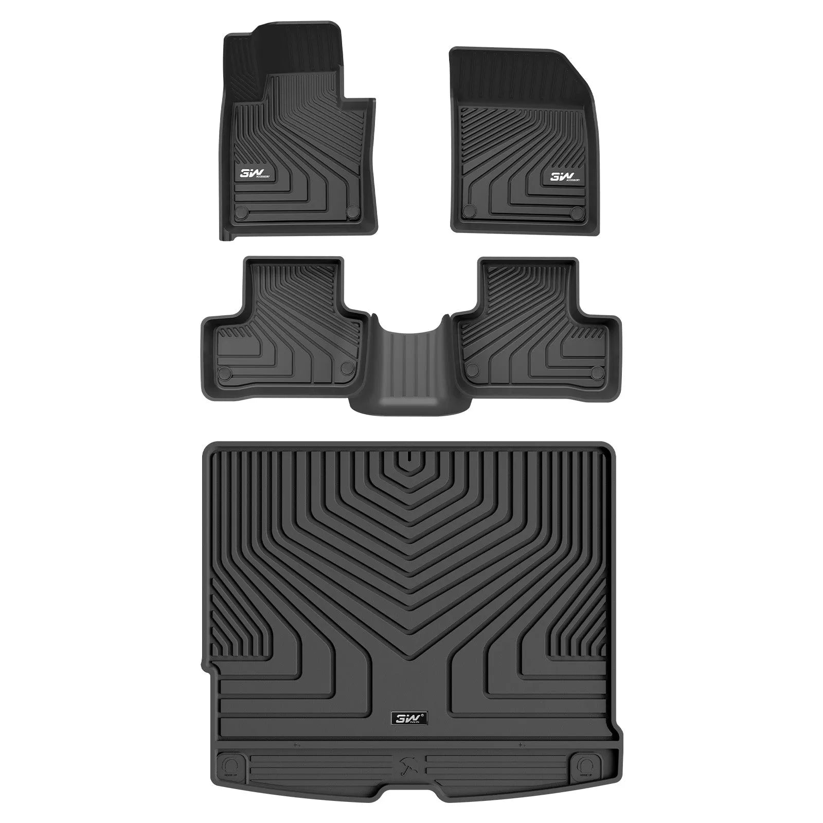3W Volvo XC60 2018 2025 Not for Hybrid T5 T6 Momentum Custom Floor Mats TPE Material All Weather Protection