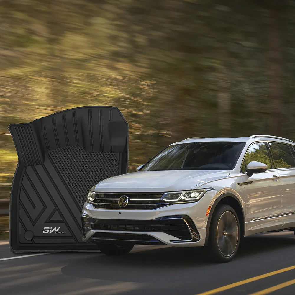 3W Volkswagen Tiguan 5 Seat Only 2018-2024 Custom Floor Mats TPE Material & All-Weather Protection Vehicles & Parts 3w   