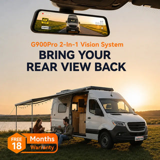 WOLFBOX G900Pro Smart Rear View Mirror Dash Cam & Backup Camera - WOLFBOX