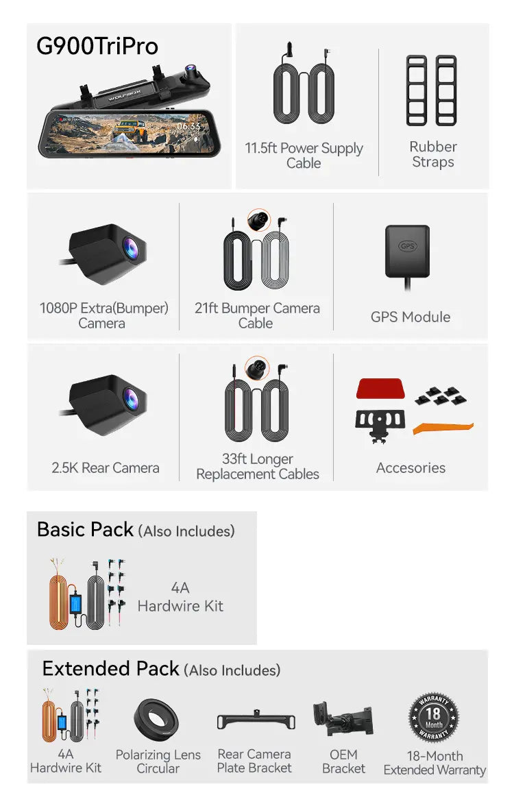 WOLFBOX G900TP Bumper pack list mb