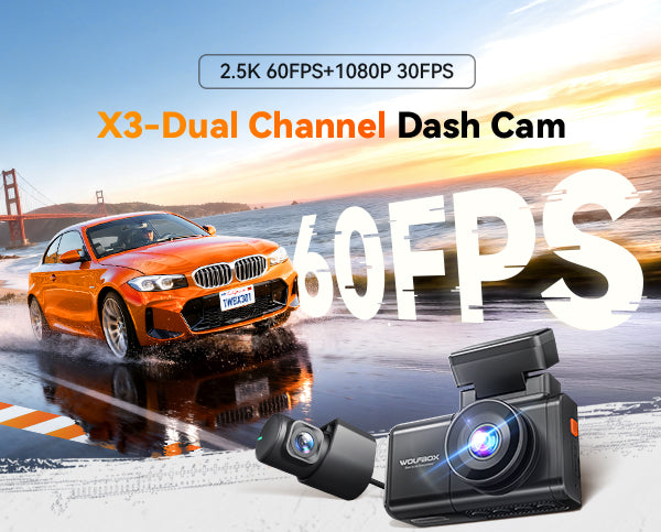 WOLFBOX X3 2.5K 60FPS STARVIS 2 IMX675 with ADAS Mini Dash Cam