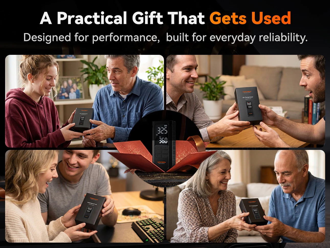 air compressor given as a practical gift that families use every day | WOLFBOX HyperFlow19