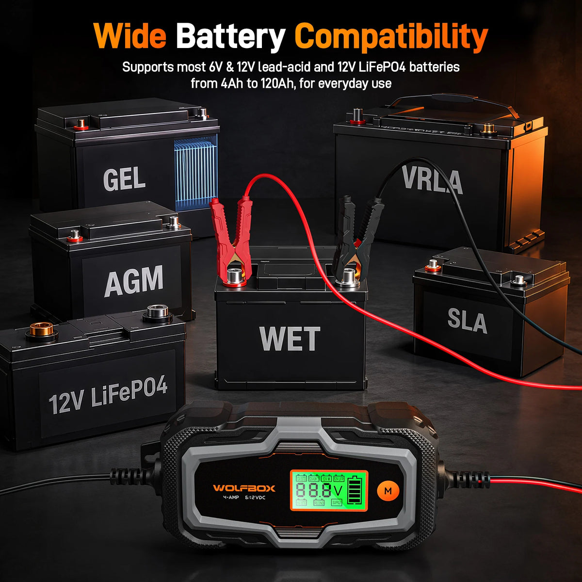 bc40 battery compatibility guide covering 12v and 24v lead-acid agm gel and lithium batteries | WOLFBOX BC40