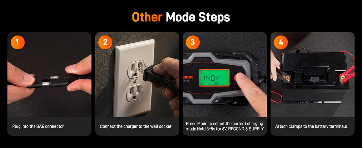 bc40 long press mode in 4 steps for pulse repair and deep maintenance functions wide | WOLFBOX BC40