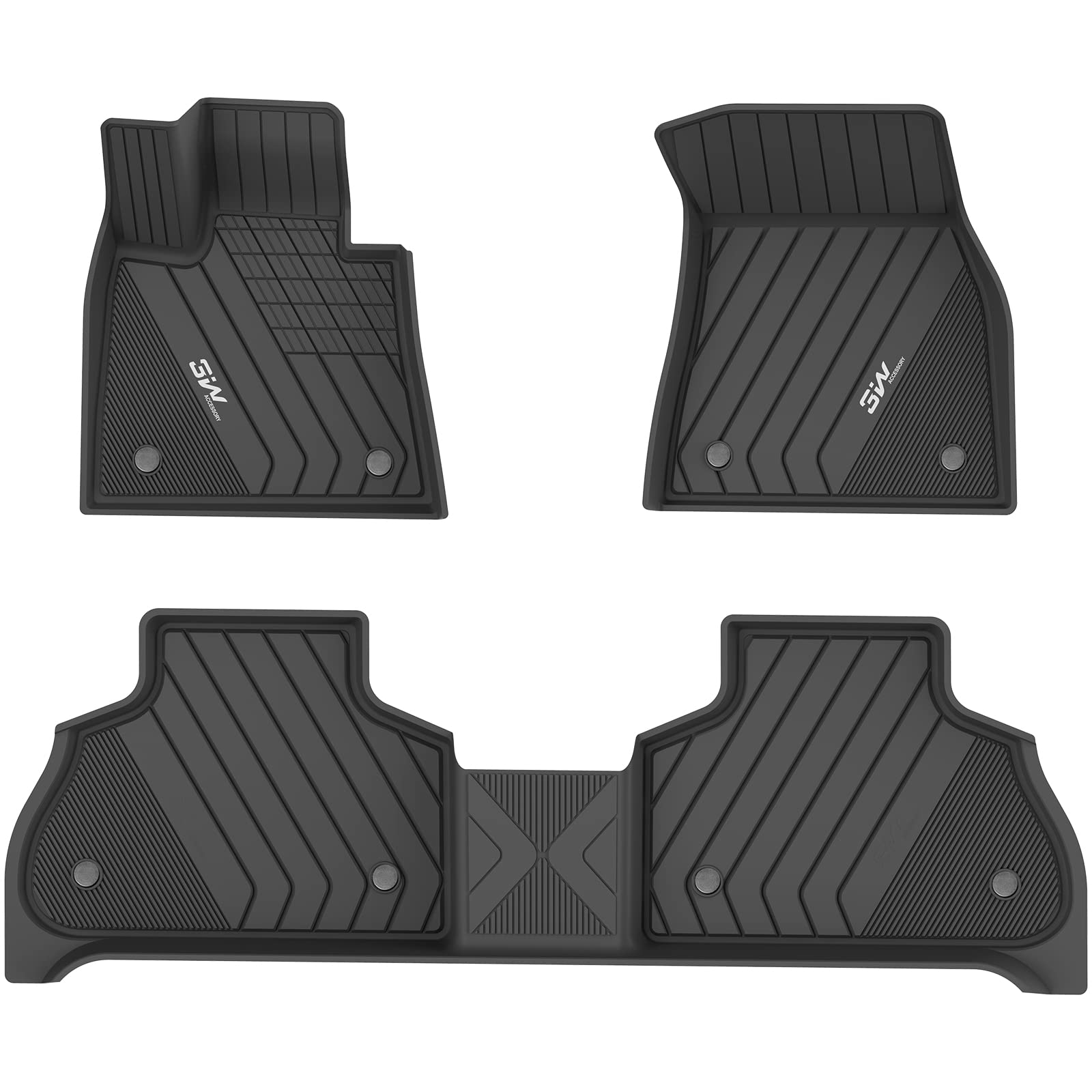 3W BMW X7 2019-2024 7 Seats 1st & 2nd Row Custom Floor Mats TPE Material & All-Weather Protection Vehicles & Parts 3W 2019-2024 7-Seat X7 1st&2nd Row Mats