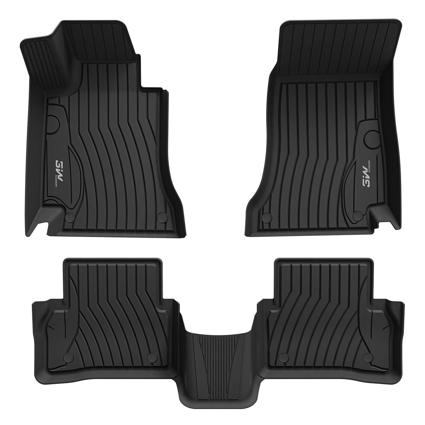 3W Mercedes-Benz C-Class 2015-2021 (for Sedan Only) Custom Floor Mats TPE Material & All-Weather Protection Vehicles & Parts 3w 2015-2021 C-Class 2015-2021 1st&2nd Row Mats