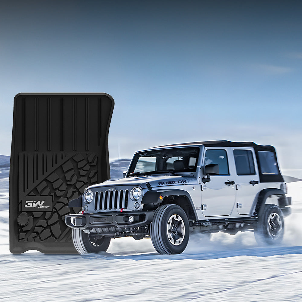 3W Jeep Wrangler JKU 2013-2018 Unlimited 4 Door Only Custom Floor Mats TPE Material & All-Weather Protection Vehicles & Parts 3w   