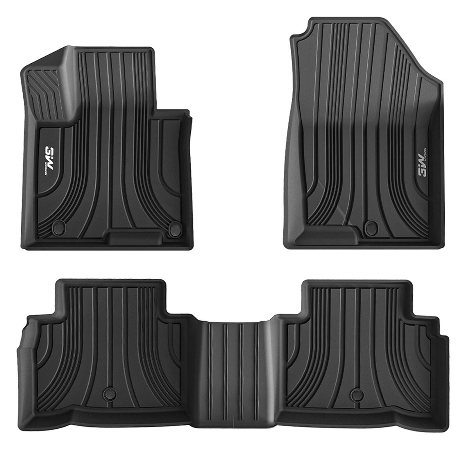 3W Kia K5 2021-2024 (Only for FWD Models) Custom Floor Mats TPE Material & All-Weather Protection  3w 2020-2024 K5 2020-2024 1st&2nd Row Mats