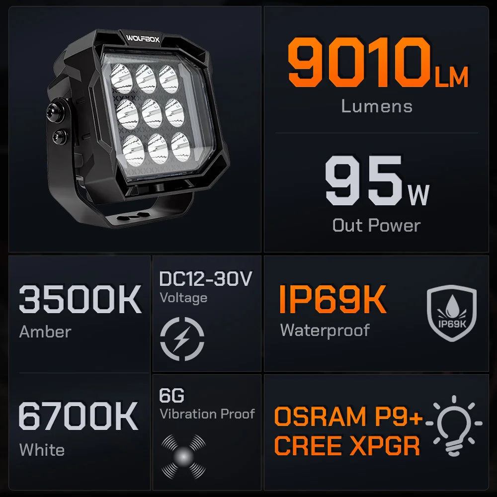 Technical specifications for NomadRover 5 including 40W power 4890 lumens and 5-year warranty
