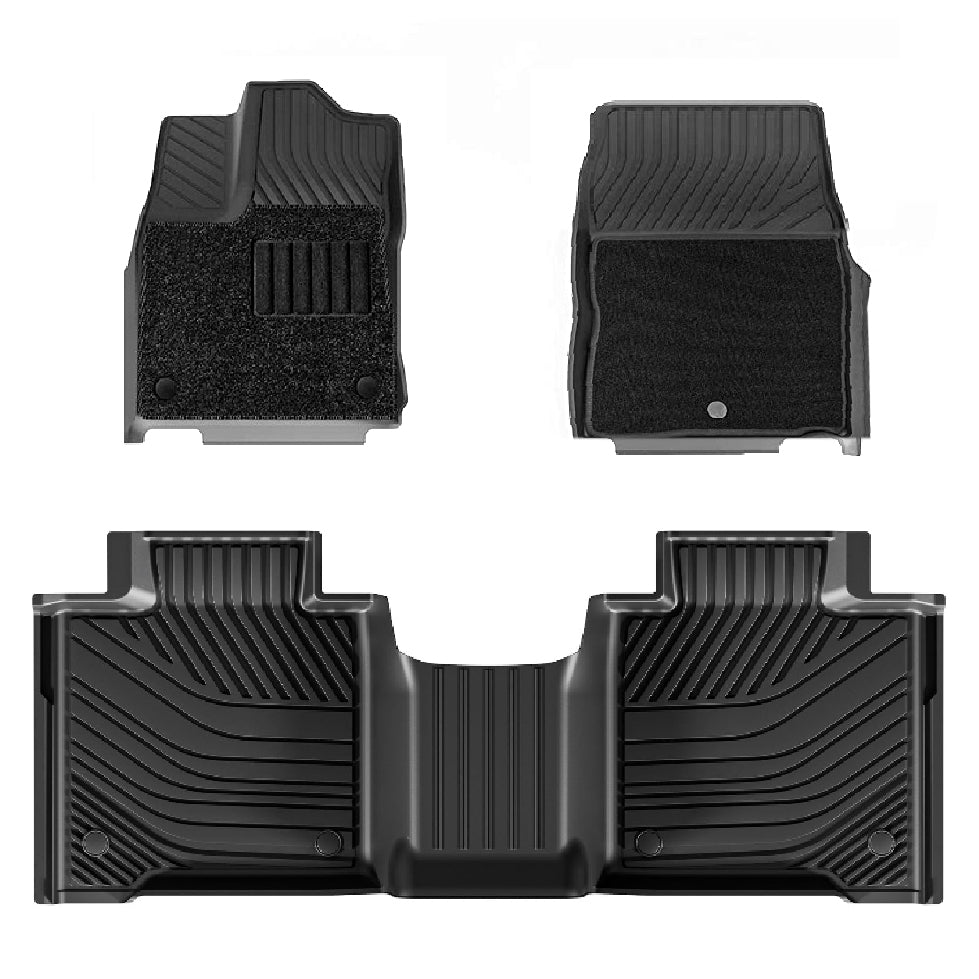 3W Toyota Tundra 2022-2024 Custom Floor Mats CrewMax Cab Only TPE Material & All-Weather Protection Vehicles & Parts 3w 2022-2023 Tundra 2022-2023 1st&2nd Row Mats with Front Carpet