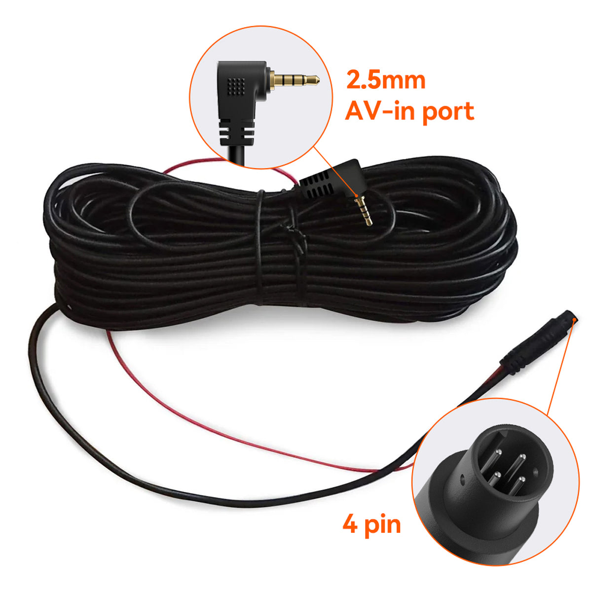 WOLFBOX 33/50 Feet Rear Camera Longer Replacement Cables for G900Pro/G