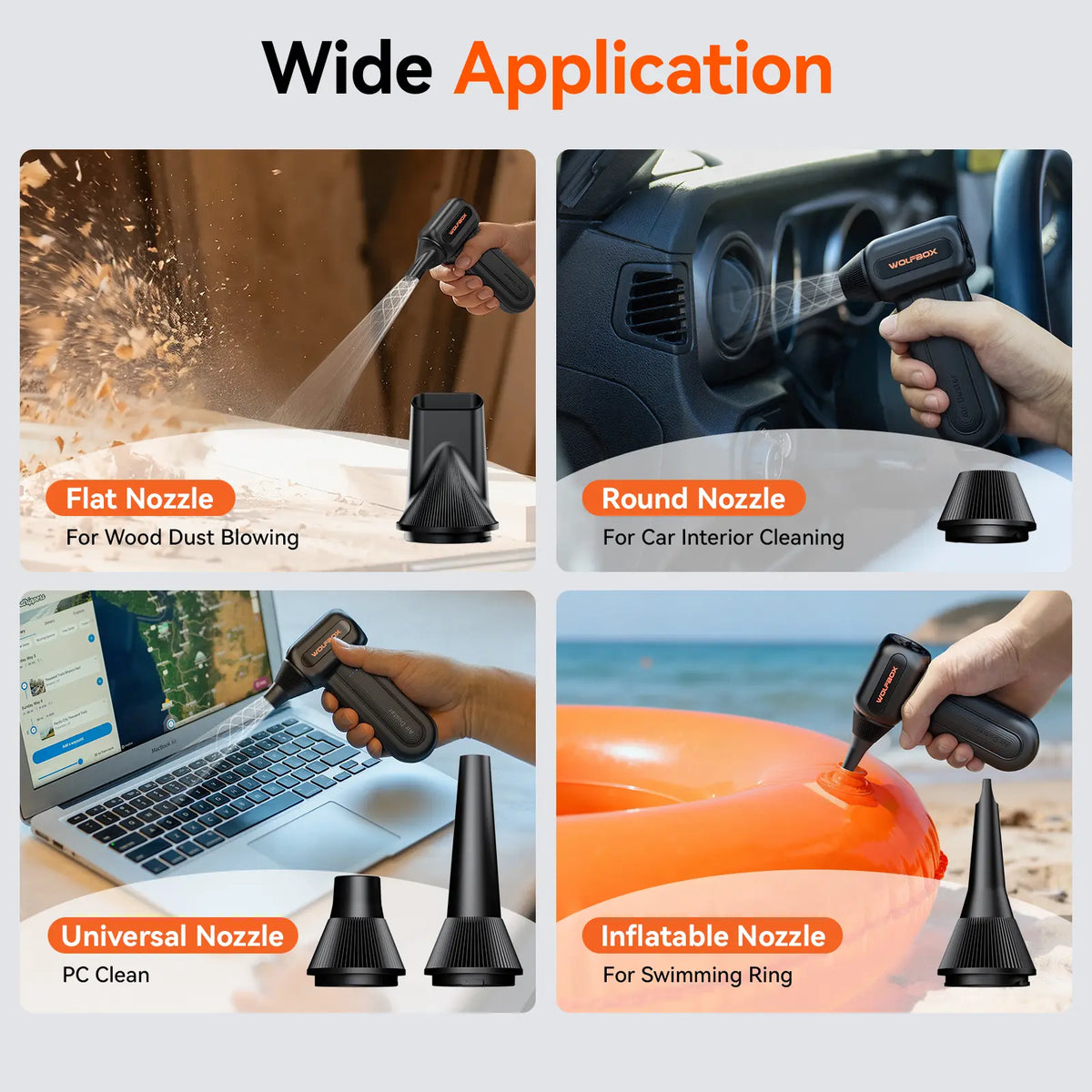 WOLFBOX MF60 Compressed Air Duster - WOLFBOX