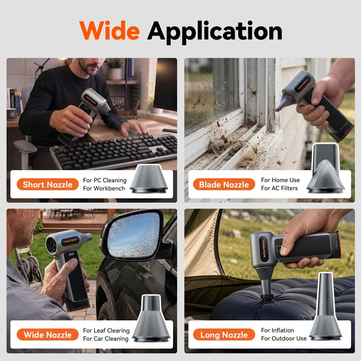 WOLFBOX MF200PRO Air Duster – Swappable Battery Cartridge - WOLFBOX