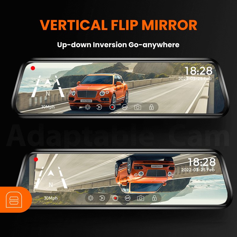 4k Dual Dash Cam Front and Rear, Best Car Mirror Dash Camera 2024, Smart dash Camera camera WOLFBOX   