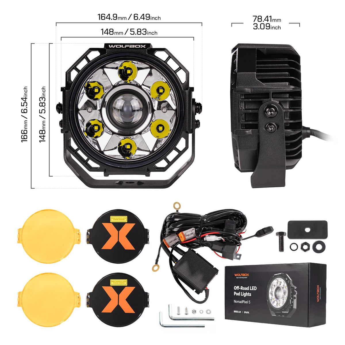 NomadPixel  5" Off-Road LED Pod Lights（Pair） - WOLFBOX